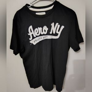 Aeropostale Men's Size Large Black and White Label Tee